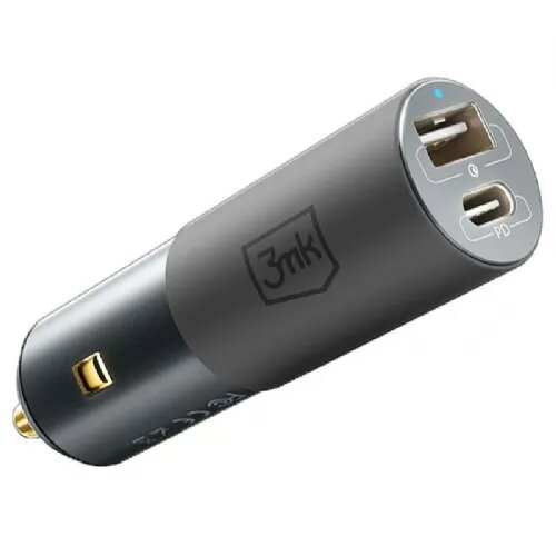 3mk avtopolnilec hyper dual charger adapter usb a in type c pd 100W 3,0 qc - siv Cene