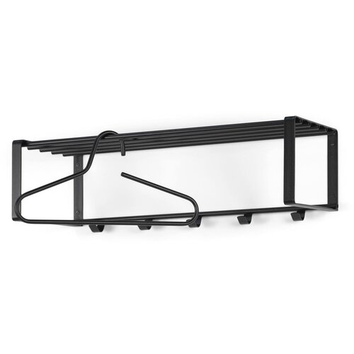 Spinder Design Crna metalna zidna vje&amp;scaron;alica s policom Rex &amp;ndash; Slike