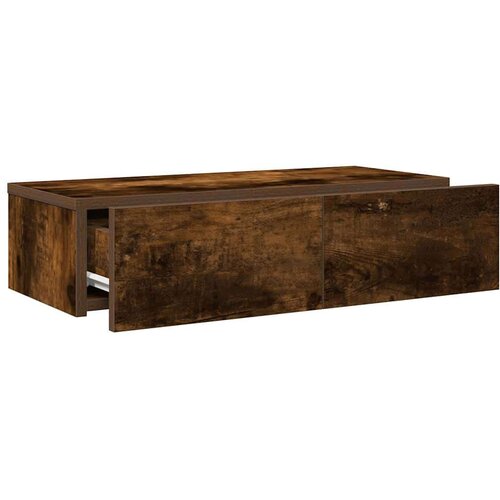 VidaXL Zidna polica s ladicama dimljeni hrast 60x26,5x15 cm Slike