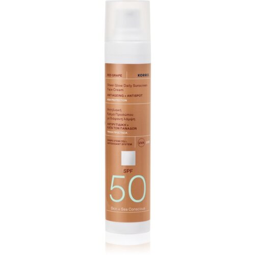 Korres Red Grape Sheer Glow krema za sončenje za osvetlitev kože SPF 50 50 ml Slike
