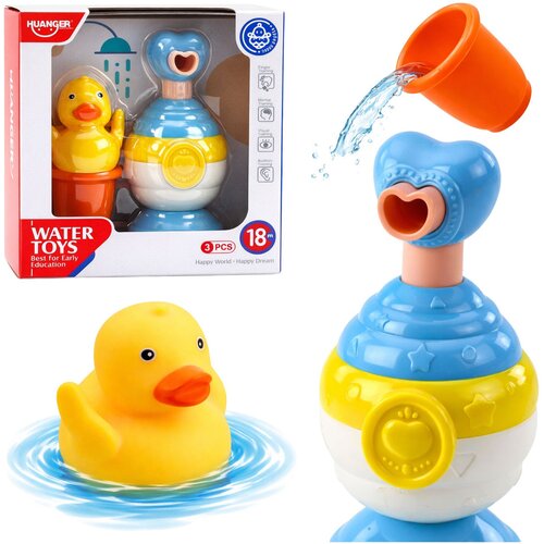  Bath Toy Set Duck Soap Dispenser Cup Blue Slike