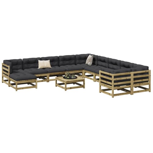  12-dijelni set vrtnih sofa od impregnirane borovine Cijene