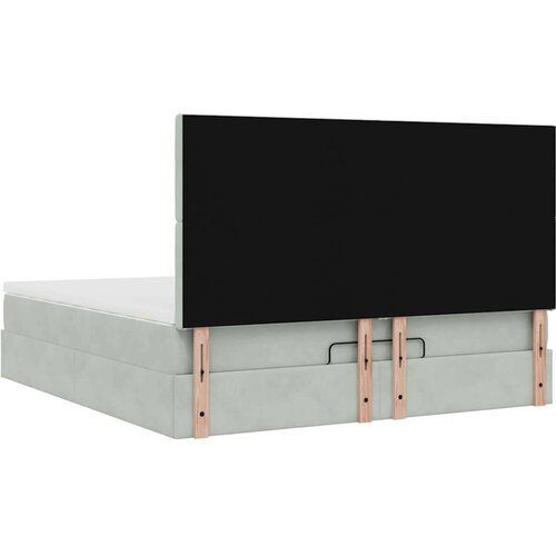 vidaXL Otomanski posteljni okvir z vzmetnicami siv 180x200cm žamet Cene