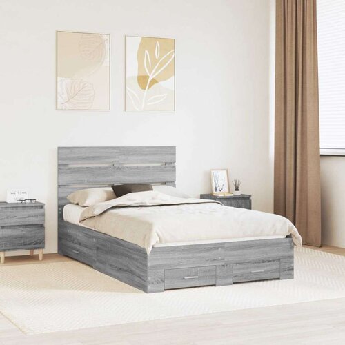 vidaXL Konstrukcija postelje Siva Sonoma 120 x 190 cm Konstruiran les, (5000113627) Cene