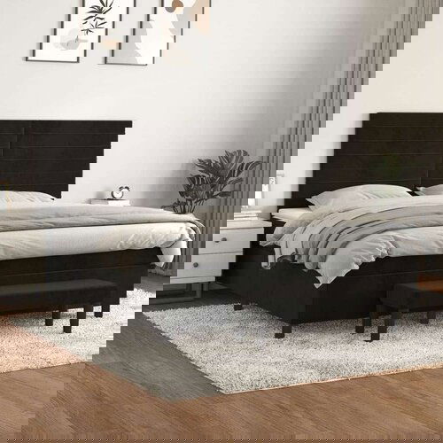  S oprugama i madracem crni 180x200 cm baršunasti Cijene