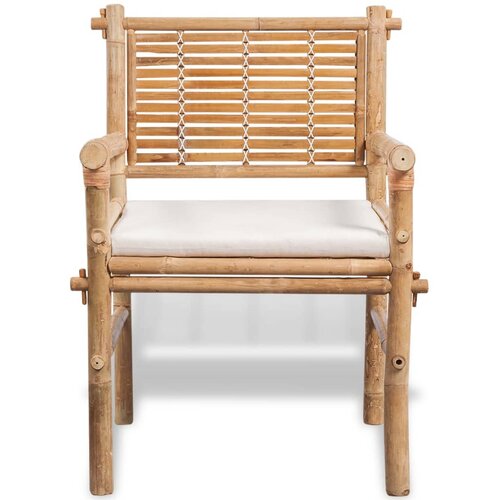  3-dijelni bistro set od bambusa s jastucima Slike