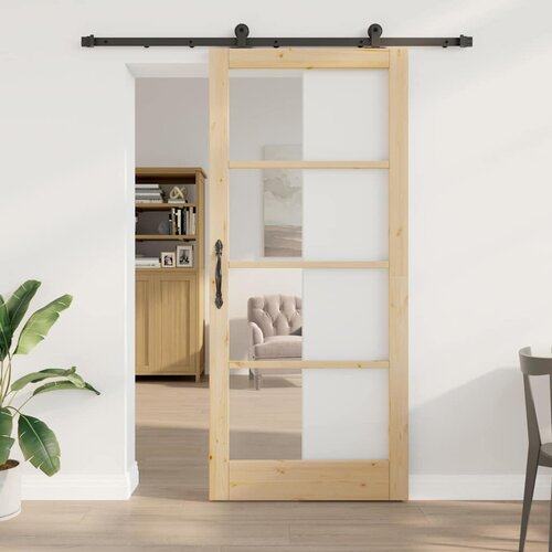  Klizna vrata ORKDAL 93 x 211 cm Masivna borovina i staklo Cene