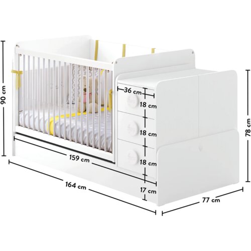 Baby cotton SWINGING-RASKLOPIVI KREVETAC (70x115-70x160 cm) Slike