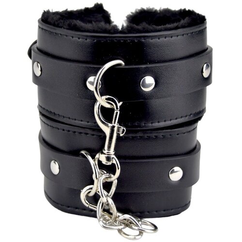 BOUND TO PLEASE Okovi Za Zapestje Plush Black Cene