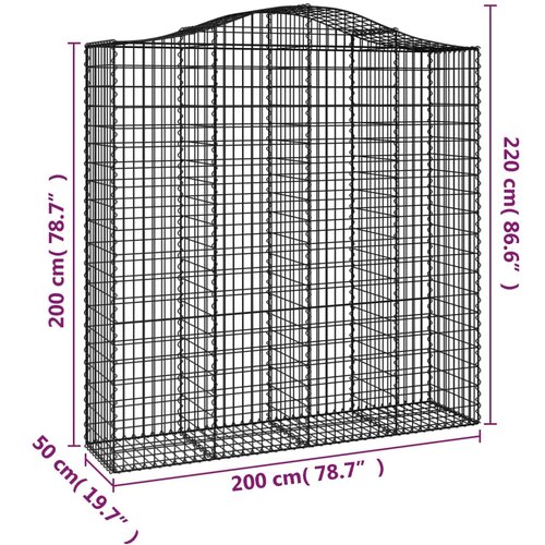 Gabionska ko&amp;scaron;ara s lukom 200x50x200/220 cm pocinčano željezo Slike