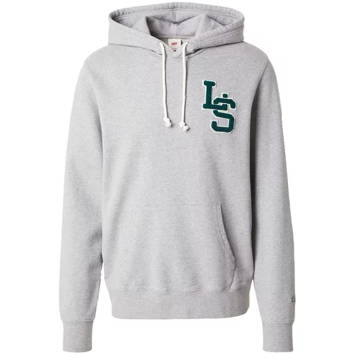 Levi's Sweater majica siva melange / kraljevski zelena / bijela