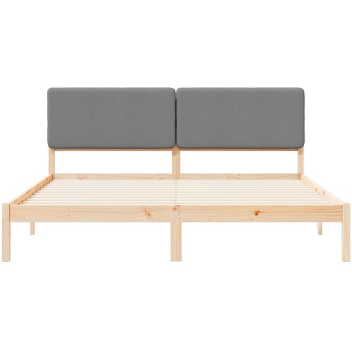  Krevetni okvir s tapiciranim uzglavljem Svijetlo siva Svjetlosiva 205.5 x 185.5 x 84.5 cm Slike