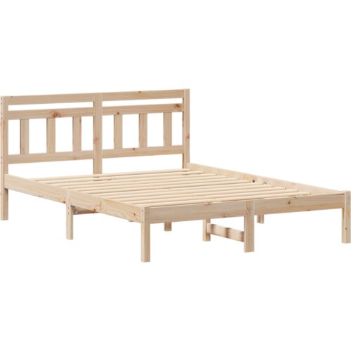 VidaXL krevetna konstrukcija smeđa 120 x 190 cm borova drva Slike