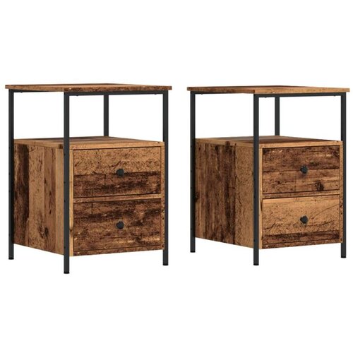 vidaXL Noćni ormarići 2 kom Staro drvo 34x35,5x50 cm Konstruirano drvo Cijene