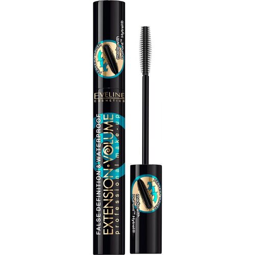 Eveline Cosmetics Extension Volume vodoodporna maskara za podalj&amp;scaron;anje trepalnic za ekstra volumen 10 ml Slike