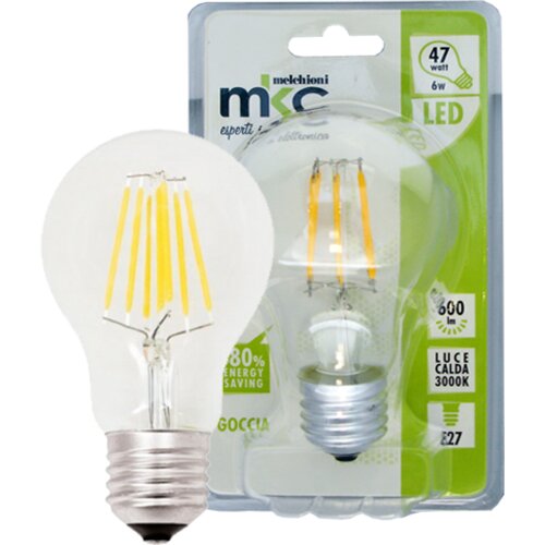 Mkc Sijalica,LED 6W, E27, 220V AC, toplo/bijela svjetlost &amp;ndash; LED GOCCIA A60 E27/6W Slike
