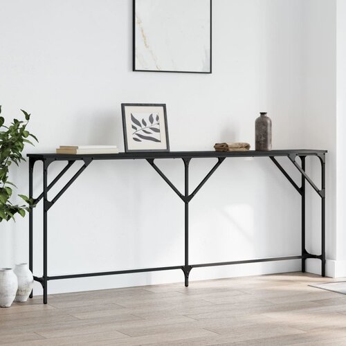  The Living Store Konzolna mizica črna 180x23x75 cm inženirski les - Konzolna Mizica, (21442430) Slike