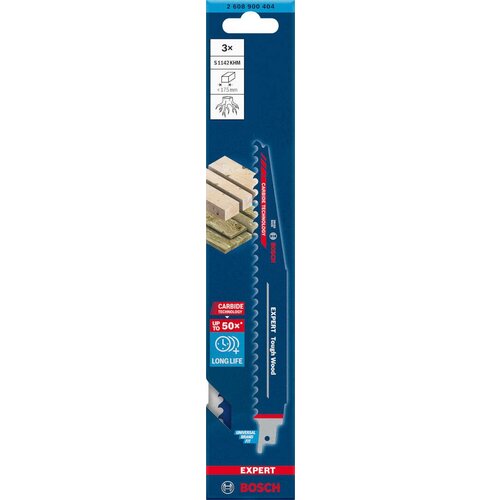 Bosch EXPERT &amp;bdquo;Tough Wood&amp;ldquo; S 1142 KHM list univerzalne testere - pakovanje 3 komada - 2608900404 Slike