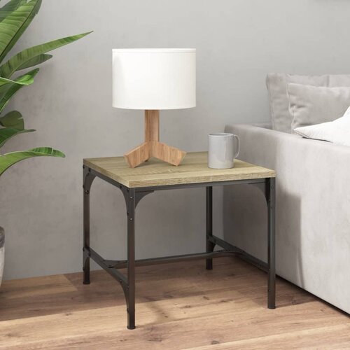 vidaXL Klubska mizica sonoma hrast 50x50x35 cm inženirski les Cene