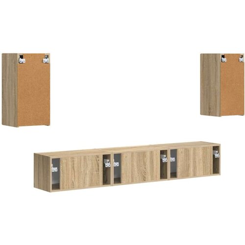  Set TV komoda Zidne 3 pcs Sonoma hrast Konstruirano drvo Slike