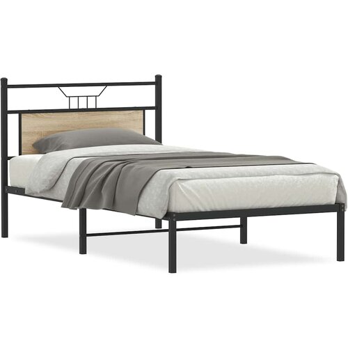 Maison Chic Posteljni okvir - Enojna postelja - Postelja za odrasle brez vzmetnice sonoma hrast 107x203 cm inž. les-J12411, (21761546) Slike