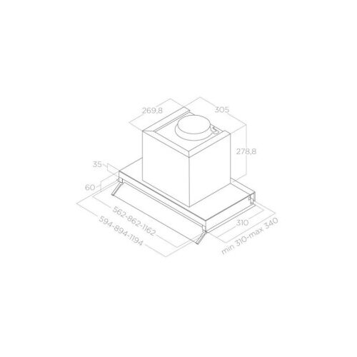 Elica ugradbena napa BOXIN LX/BL MAT/A/60 Cene