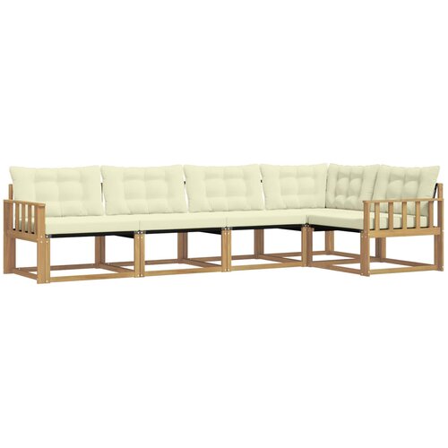 vidaXL Zunanja garnitura za sedenje z blazino 5 pcs Bela in krem, (5000282444) Cene