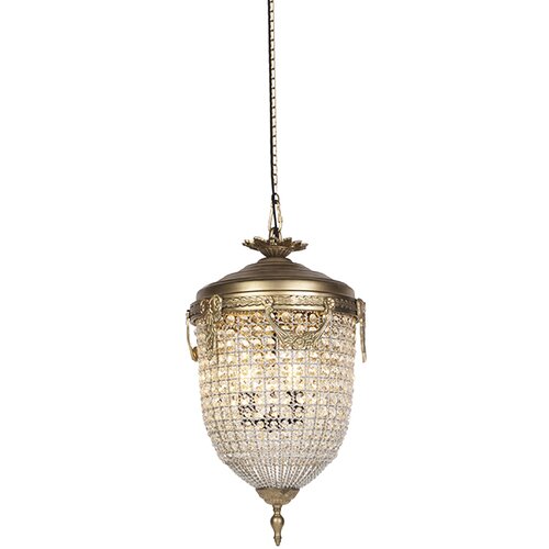 QAZQA Art Deco viseča svetilka kristal z zlatom 40 cm - Cesar Slike