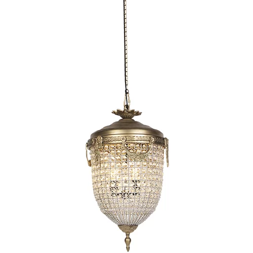 QAZQA Art Deco viseča svetilka kristal z zlatom 40 cm - Cesar