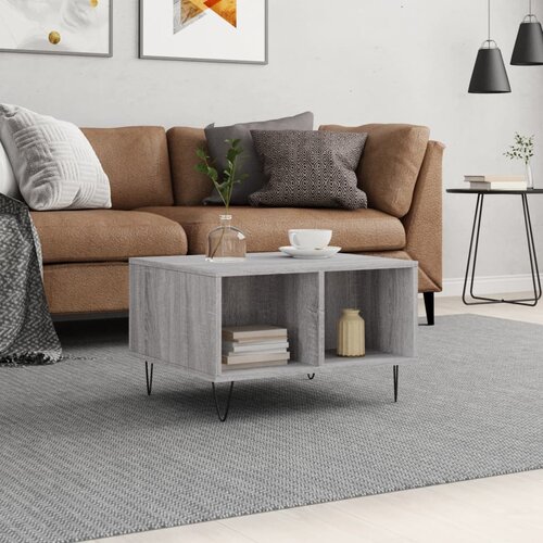 vidaXL Klubska mizica siva sonoma 60x50x36,5 cm inženirski les Cene