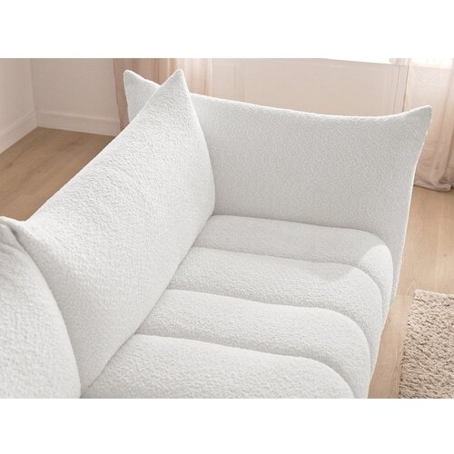 Bobochic Paris Bela sedežna garnitura iz tkanine boucl&amp;eacute; 234 cm Azra &amp;ndash; Slike