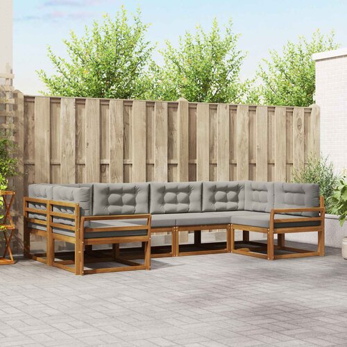  Set vanjskih sofa 6 kom. Prirodna i svijetlo siva Smeđa 325 x 170,5 x 73 cm Cene