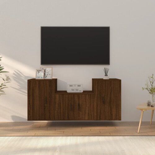 The Living Store Komplet TV omaric 3-delni rjav hrast inženirski les - Komplet TV Omaric, (21374358) Slike