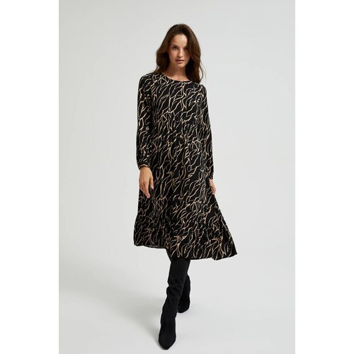Moodo Women&amp;#039;s dress with ruffle at the bottom - black Slike