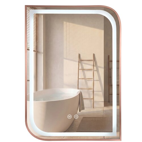 Rea Stensko ogledalo LED ZONE 70x50 BRUSH ROSE GOLD Cene