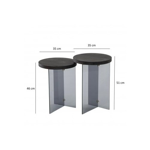 Hanah home Serenity 2 set klub stolova, 2 dijela, crni Slike