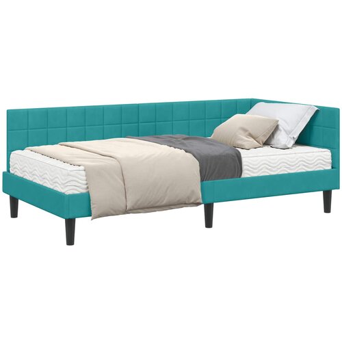  Kutni krevetni okvir s madracem 2 kom. Tirkizna 100 x 200 cm Slike