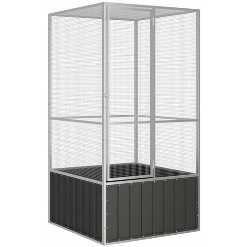 vidaXL Ptičja kletka antracit 111x107x211,5 cm pocinkano jeklo Cene