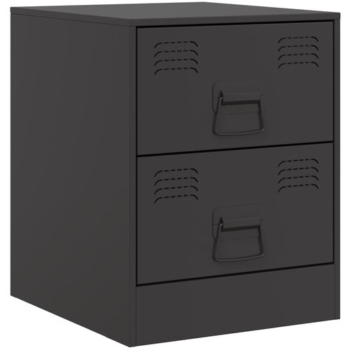 Maison Chic Nočna omarica - Nočna miza črna 34,5x39x44 cm jeklo, (21687915) Slike