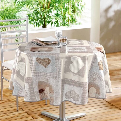 Douceur d int&amp;eacute;rieur Povo&amp;scaron;čen namizni prt iz PVC-ja &amp;oslash; 160 cm Cosy Coeur &amp;ndash; Slike