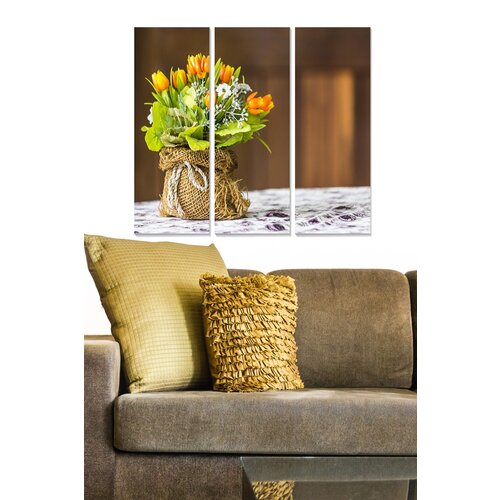 Wallity MDF155583701 multicolor decorative mdf painting (3 pieces) Cene