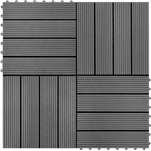  Pločice za decking 11 pcs Siva 30 x 30 cm Drvoplastična smjesa Slike