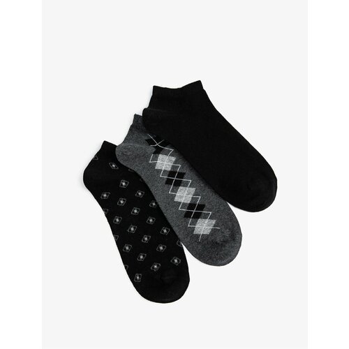 Koton Set of 3 Booties and Socks with Geometric Pattern, Multicolor Cene
