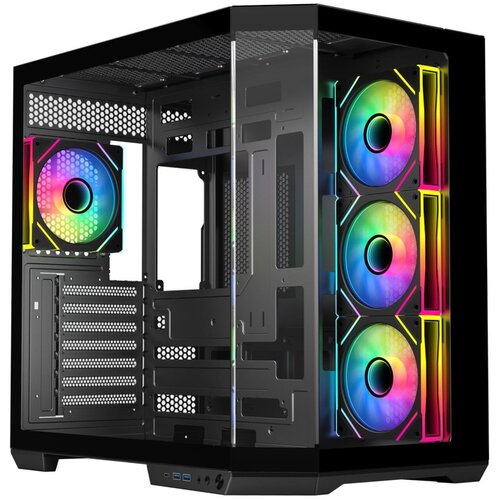 InterTech RYZE Mythic MT500 4F Black 1x ARGB fan, 3x ARGB Reverse ATX, Dual chamber case Cijene