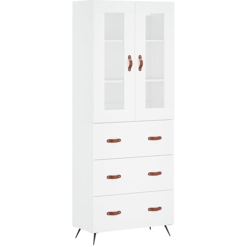  Visoka komoda bijela 69,5x34x180 cm konstruirano drvo Slike