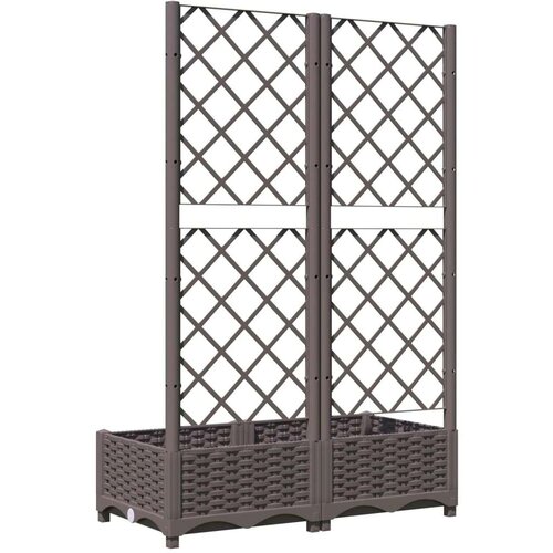 VidaXL Vrtna sadilica s re&amp;scaron;etkom smeđa 80 x 40 x 121,5 cm PP Slike
