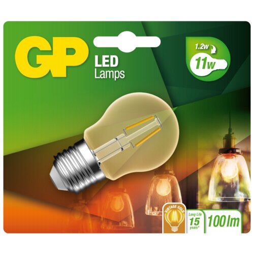 GP Batteries GP Lighting LED Mini Globus Gold E27 2W (25W), Filament GP 080596 Slike