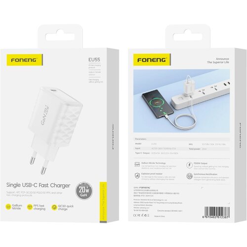 Jellico POLNILEC FONENG GAN PD 20W 1XUSB-C ZA IPHONE GALAXY S HITRIM POLNJENJEM, (5000337792) Cene