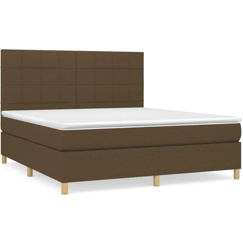 Maison Chic Box spring postelja - Vzmetna postelja z vzmetnico temno rjava 180x200 cm blago SL1817, (21910124) Slike