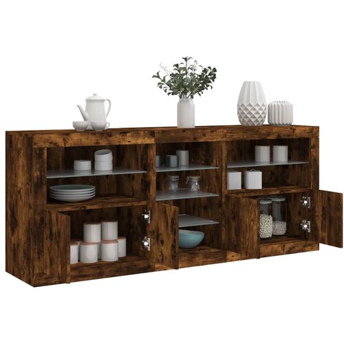 vidaXL Komoda s LED svjetlima boja dimljenog hrasta 181 5x37x67 cm Cijene